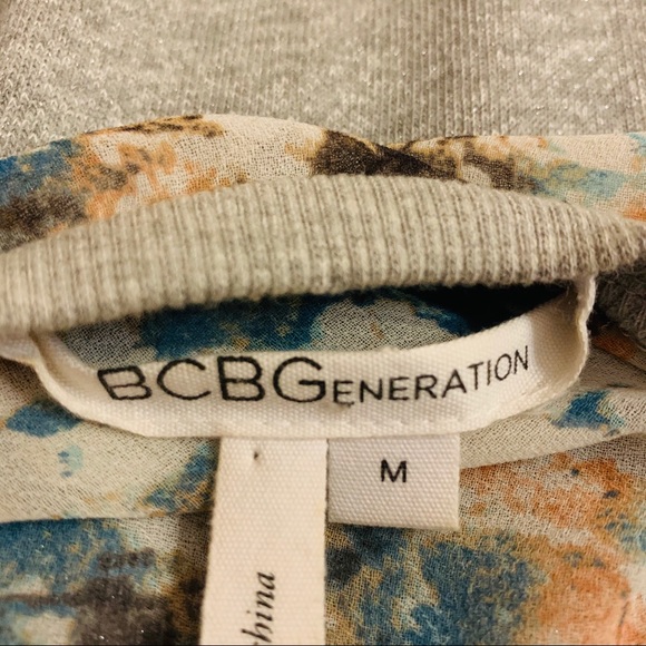 BCBGeneration Grey Sheer Back Sweatshirt Dress Med - Picture 5 of 11